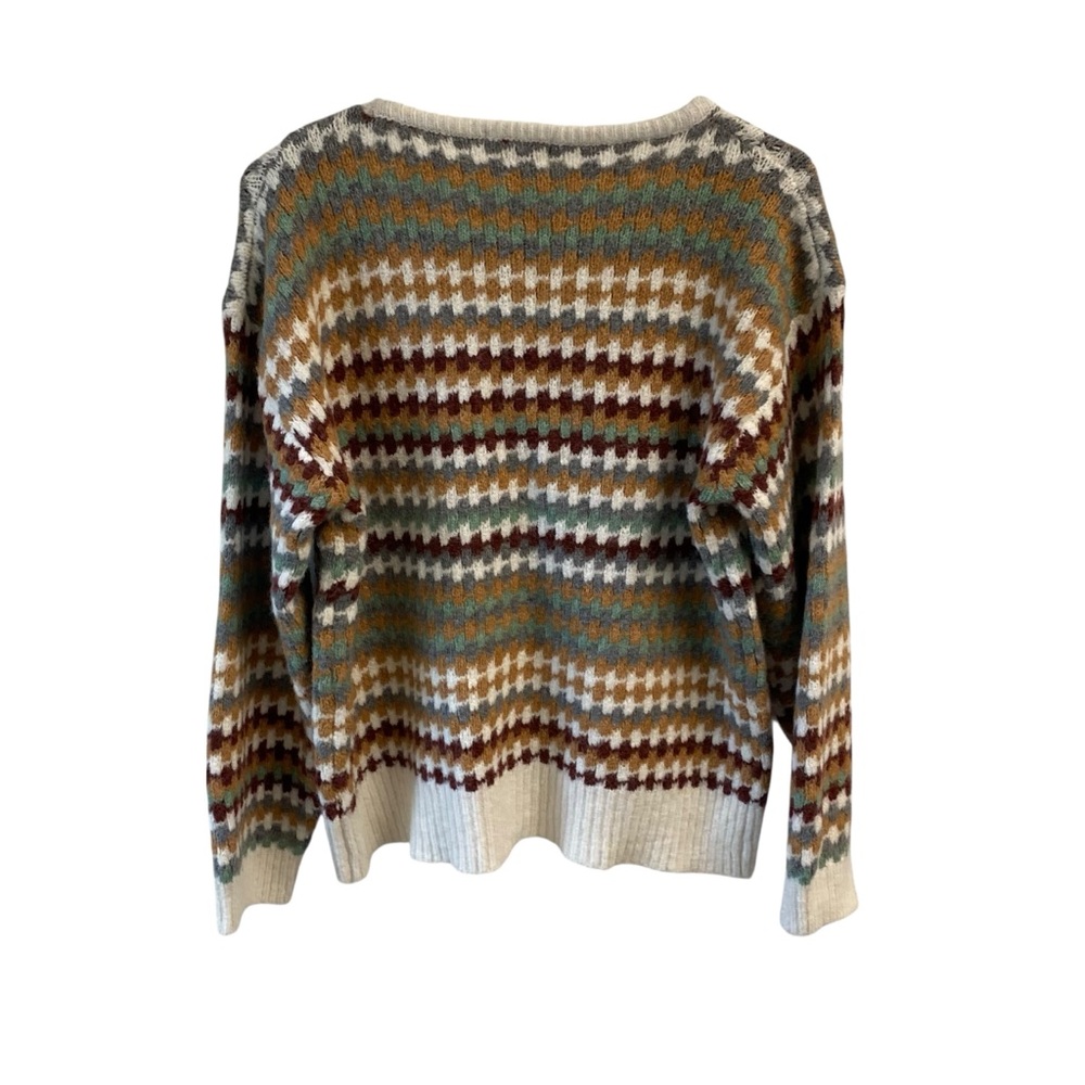 Knox Rose Multicolor Fair Isled Geometric Pull On Loose Fit Boxy‎ Sweater Small - Picture 3 of 12